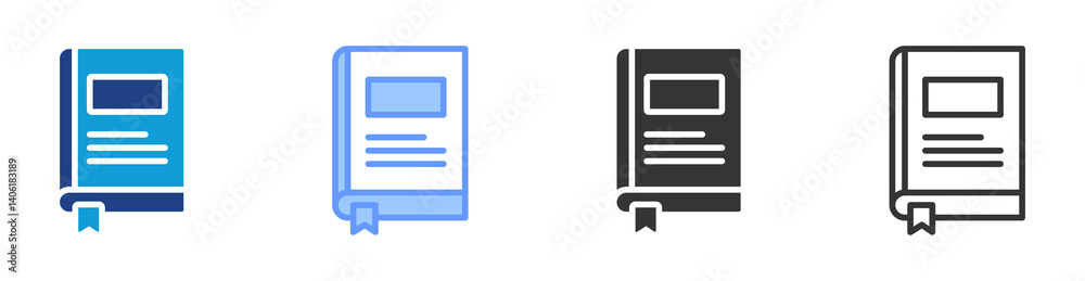 Poster hardcover icon set multiple style collection