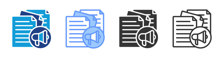 Publication icon set multiple style collection