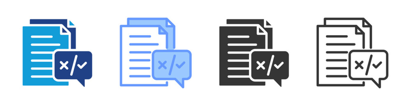 Proofreading icon set multiple style collection