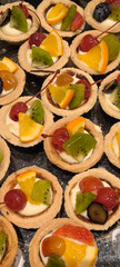 Cakes for snacks at receptions. Cakes are a popular party food.