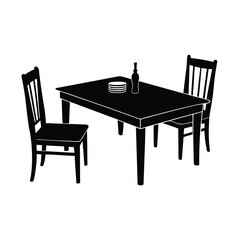 Isolated Dining Table on White Background