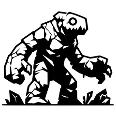 Silhouette of a stone monster