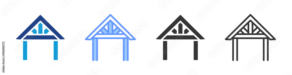 Poster Framework icon set multiple style collection