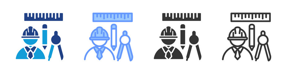 Architect icon set multiple style collection