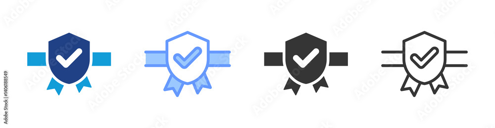 Poster warranty icon set multiple style collection