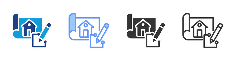 Home Design icon set multiple style collection