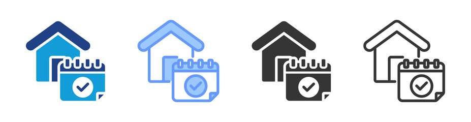 Schedule icon set multiple style collection