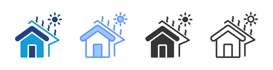 Insulation icon set multiple style collection