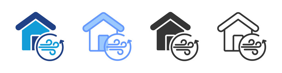 Ventilation icon set multiple style collection
