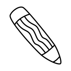 Pencil of School Supplies Outline Icons Sets