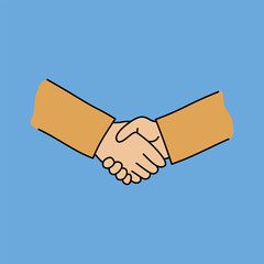 Handshake illustration for partnership and agreement concepts with business style