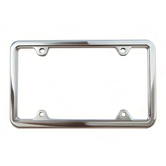 Plastic license plate frame with sleek chrome finish