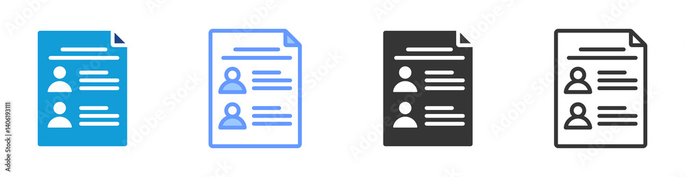 Poster Shortlist icon set multiple style collection