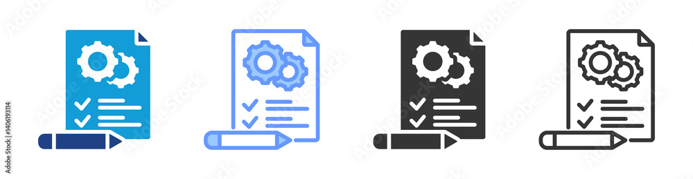 Aufkleber aptitude test icon set multiple style collection