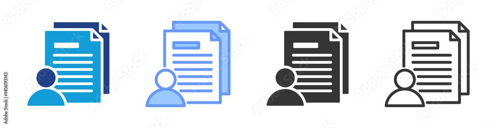 Poster Cv icon set multiple style collection