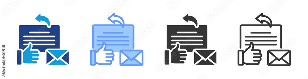 Poster Feedback icon set multiple style collection