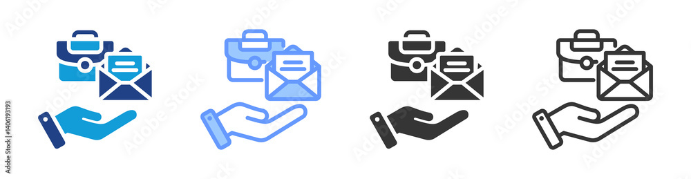 Aufkleber job offer icon set multiple style collection