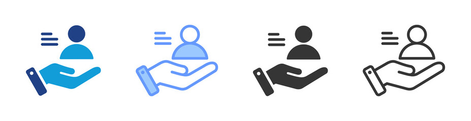 Human Resources icon set multiple style collection