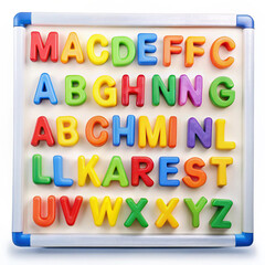 Fototapeta premium Plastic alphabet learning board with magnetic letters