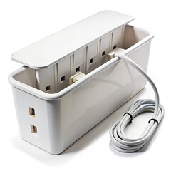 Plastic cable management box for hiding power strips