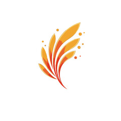 Abstract Orange and Red Feather Design