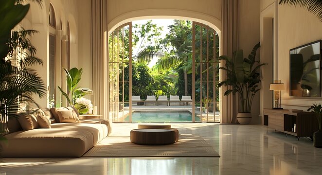 Luxurious villa interior space
