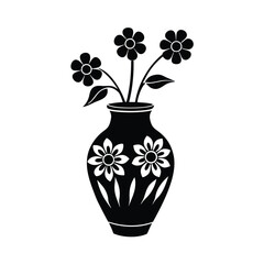 Isolated Flower Vase on White Background