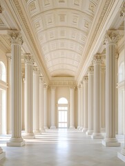 Architectural interior hall space