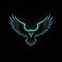 Obraz premium Futuristic Cybernetic Hawk Illustration with Neon Accents