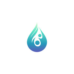 people water drop logo with flat design style