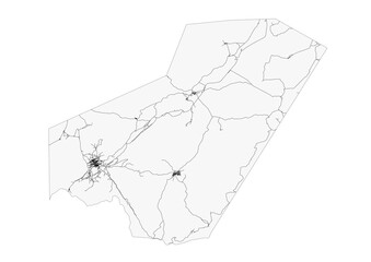 vector map of highway in ali sabieh with black and white theme colors 
