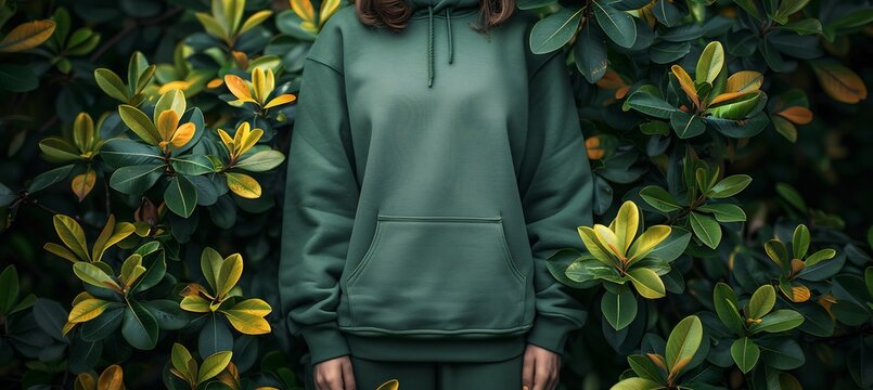 Ecofriendly sustainable wear clothing mockup organic fabrics blank spaces emphasizing sustainability surrounded by ample space for branding