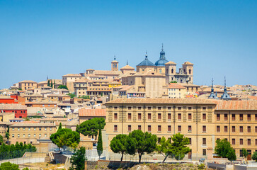 Panoramic view of  old historical center of the city Toledo, Spain.
