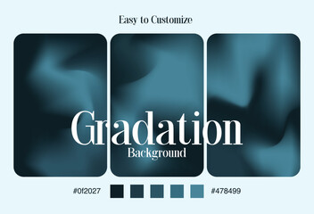 Dark Teal Gradation Background Set – Elegant Minimal Fluid Texture