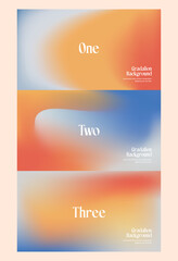 Colorful Abstract Gradient Background Set – Blue and Orange Fluid Shapes