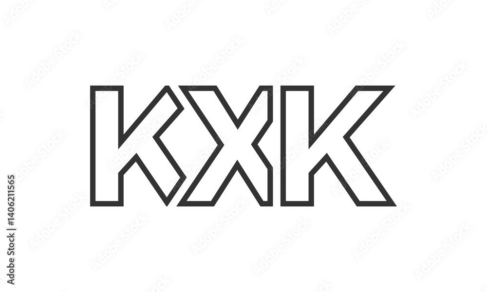 Fototapete KXK logo design template with strong and modern bold text. Initial based vector logotype featuring simple and minimal typography. Trendy company identity.