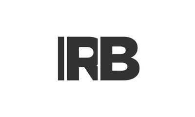 IRB logo design template with strong and modern bold text. Initial based vector logotype featuring simple and minimal typography. Trendy company identity.