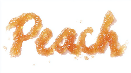 Peach Jam Lettering on White Background
