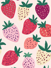 fresh strawberry berry leaf mint art illustration drawing chalk pastel fruit phonecase red purple pink white yellow orange vibrant color colour
