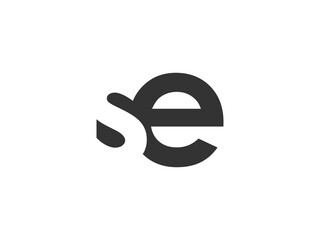 SE creative geometric initial based modern and minimal logo. Letter s e trendy fonts.