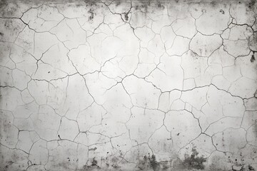 Obraz premium Textured Wall with Cracks: An eye-level view showcases a weathered wall with a detailed pattern of cracks, depicting age and history. Emphasizing texture, detail, and a sense of decay.