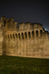 rempart, fortification, muraille, la nuit