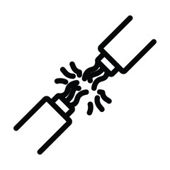icon broken cable short circuit electricity wire