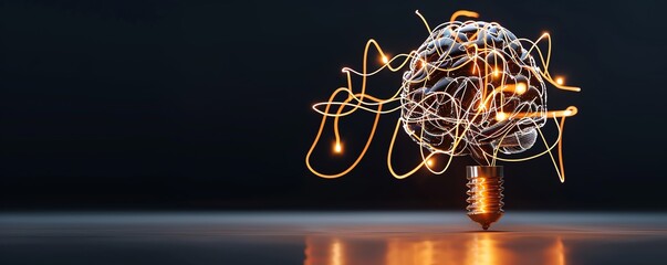 Abstract concept of mind creating ideas, imagination, innovation