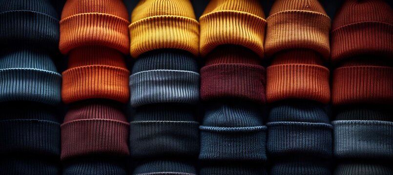 Modern urban wear folded beanie mockup blank cuff embroidery emphasizing selfexpression and community fashion leaving room for brand logos and urban style themes