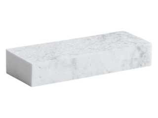 Sleek rectangular block, resembling marble or stone, with a porous texture.  Perfect for minimalist designs, product displays, or architectural visualizations.