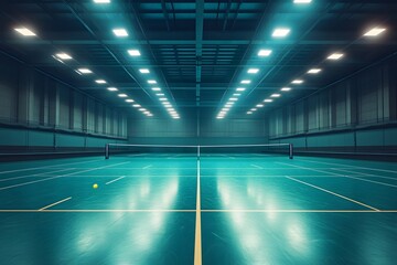 The moment when badminton flies under the light