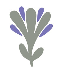 Abstract purple and green flower