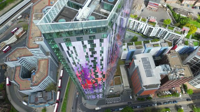 High Angle View of Buildings at South Croydon London Capital City Tour of Central London of England of UK. Aerial Footage Was Captured with Drone Camera on April 24th, 2024 From Medium High Altitude.