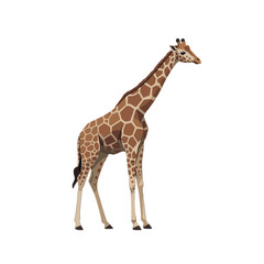 Fototapeta premium A majestic giraffe standing tall on a white background.